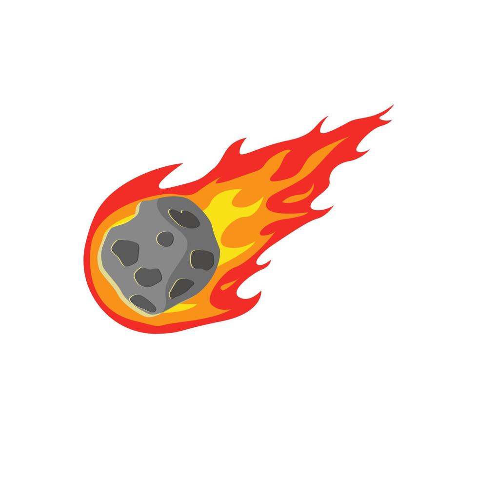 Meteor fall vector isolated white background