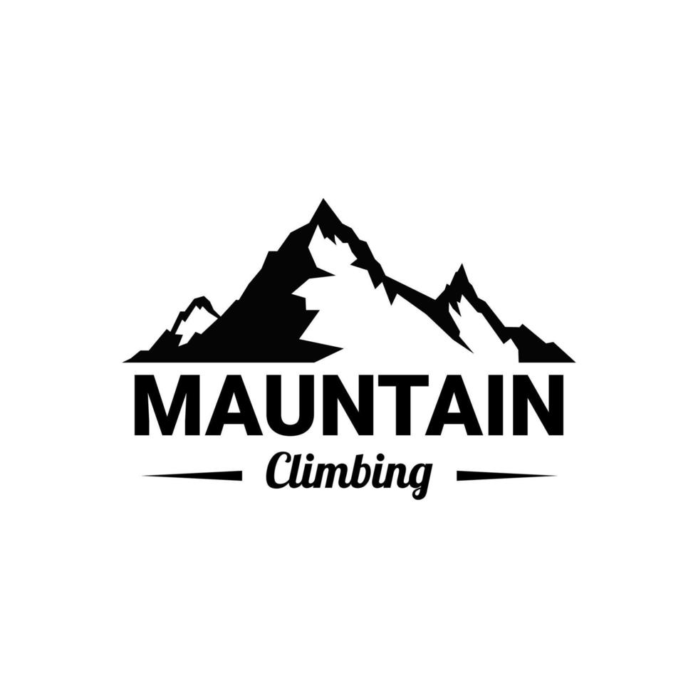 logotipo de montaña y escalada en roca vector