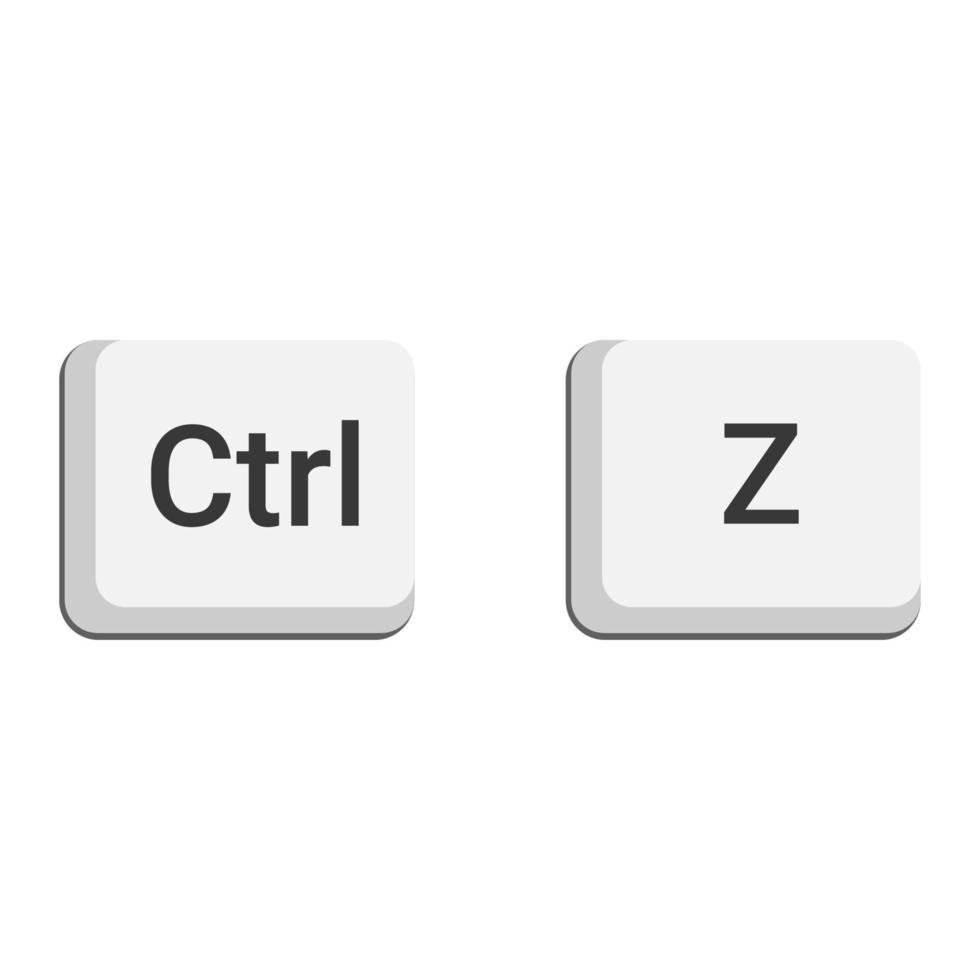 vector de botones de teclado ctrl z