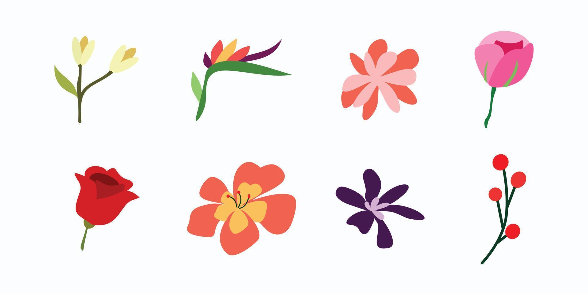 Set of floral isolated background for design element vector