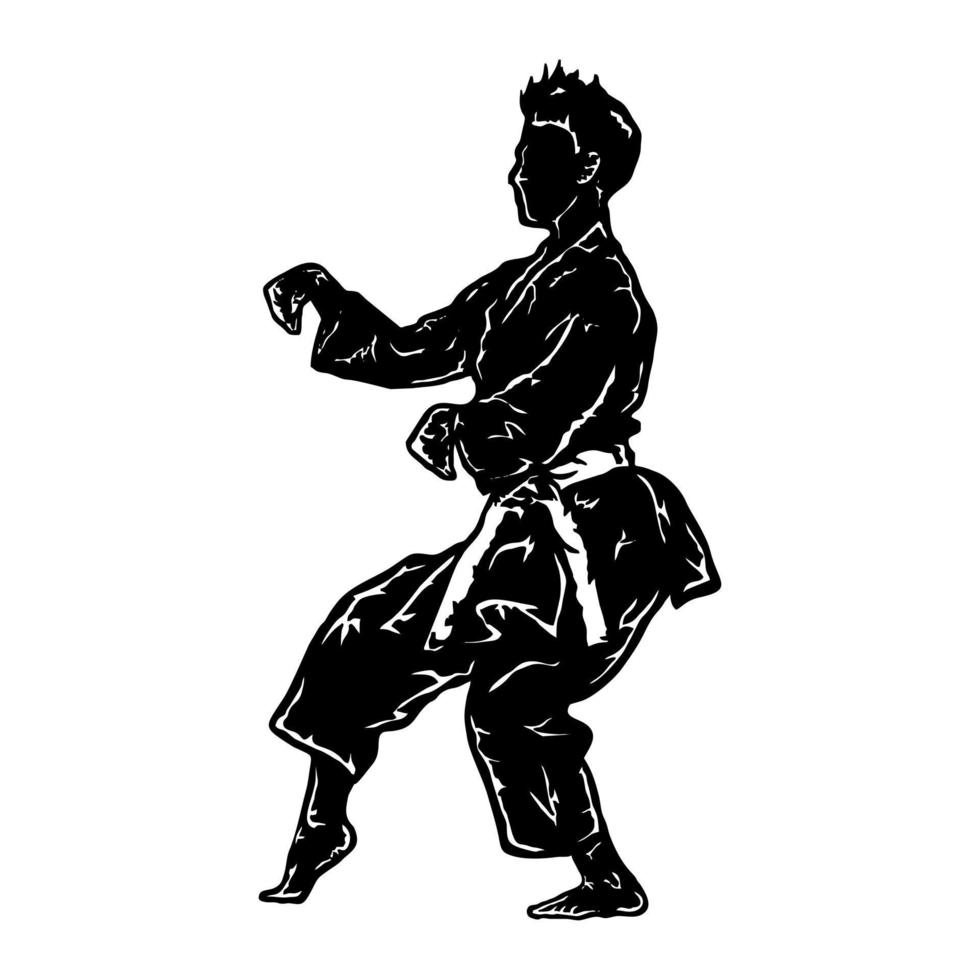 karate taekwondo arte marcial vector icono logo