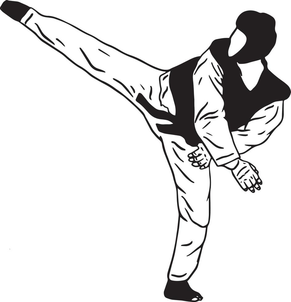 karate taekwondo arte marcial vector icono logo