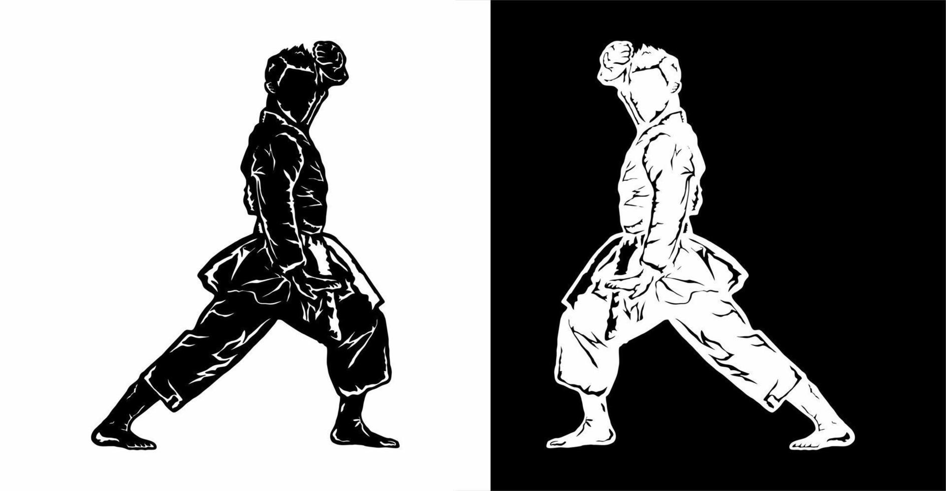 karate taekwondo martial art vector icon logo