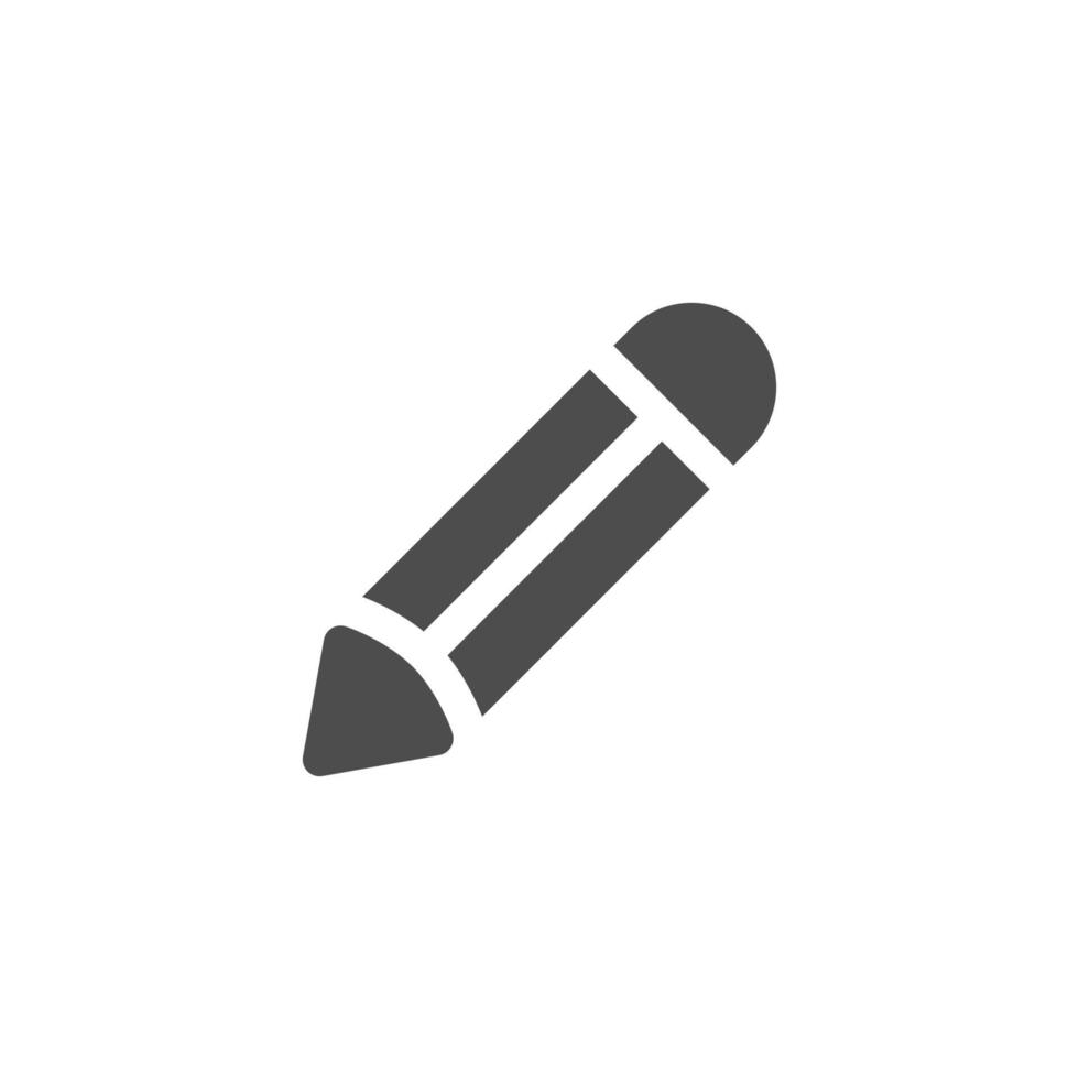 pencil icon in trendy flat style, pencil vector icon logo design glyph version