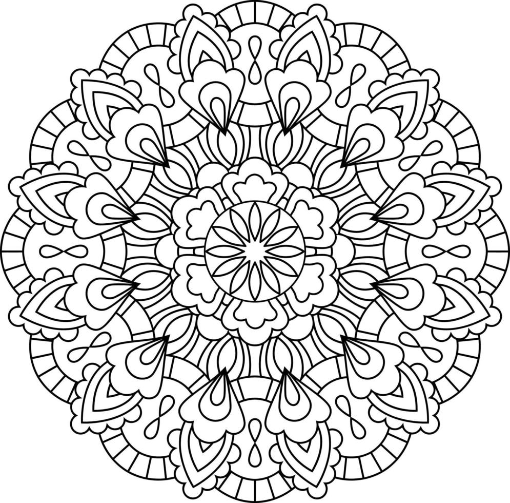 Mandala coloring book page vector illustration
