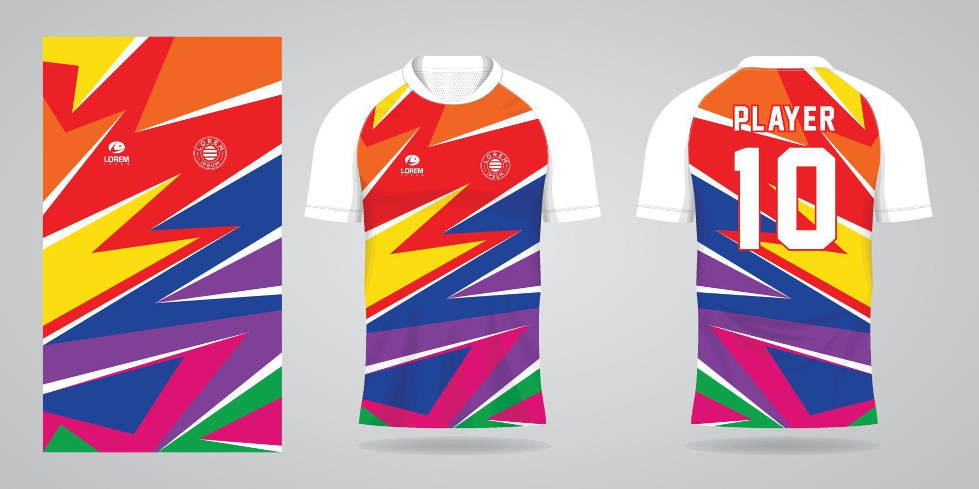 colorful jersey sport design template vector