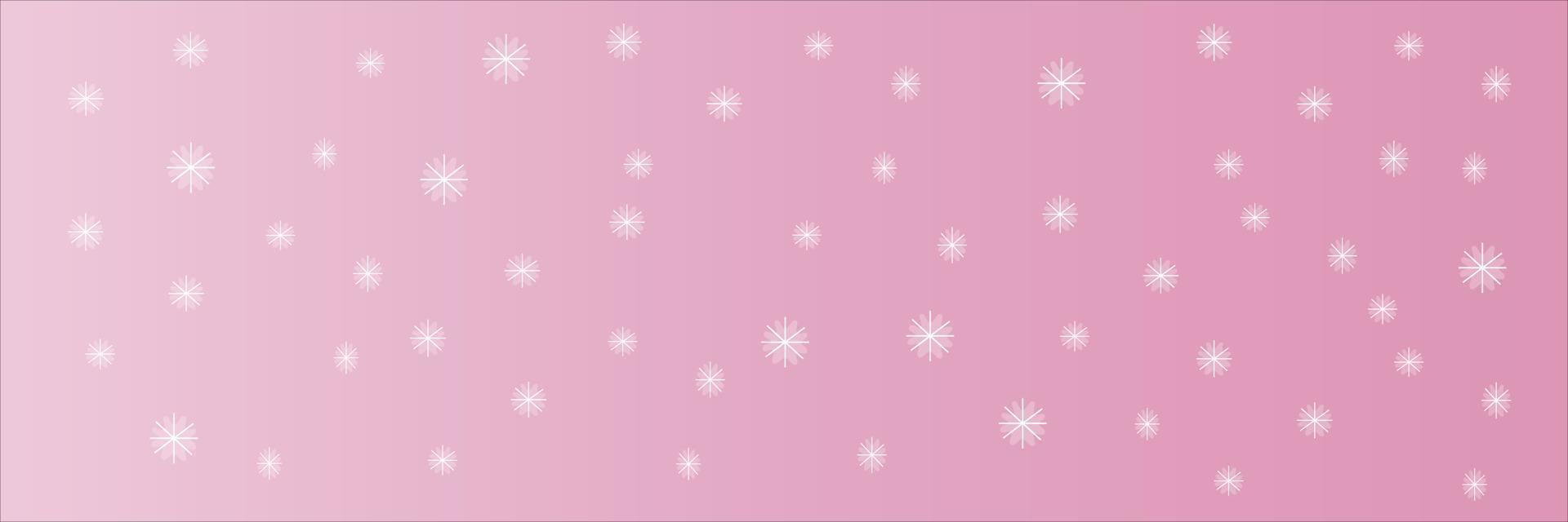 fondo rosa degradado copos de nieve blancos vector