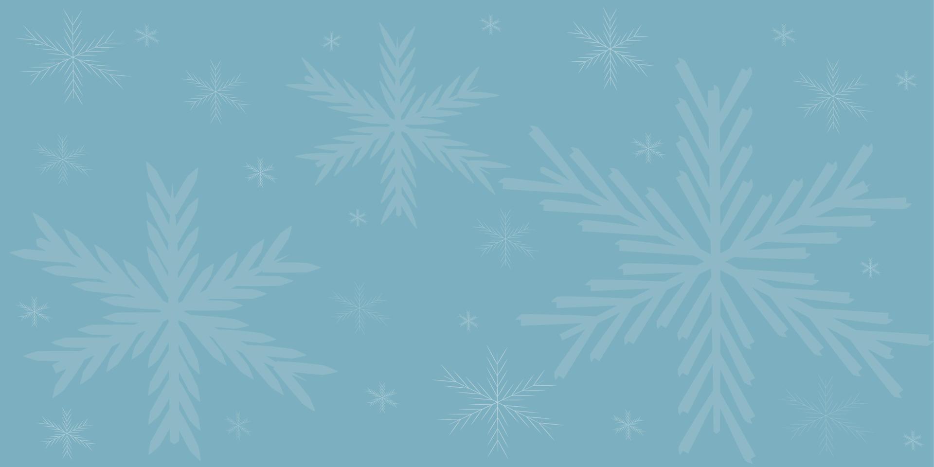 white snowflakes on blue background merry christmas vector