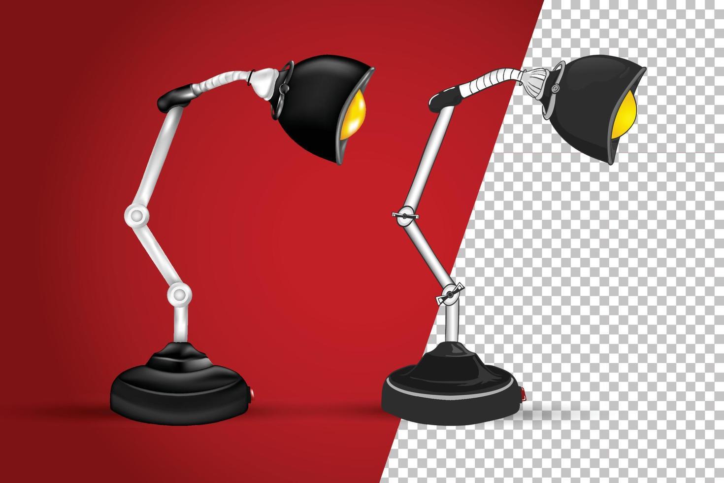 diseño de vector de pantalla de iluminación de lámpara de escritorio