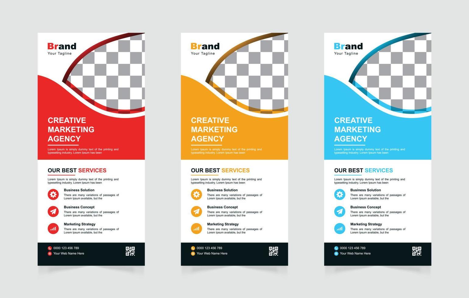 Digital marketing agency rack card or business dl flyer design template vector