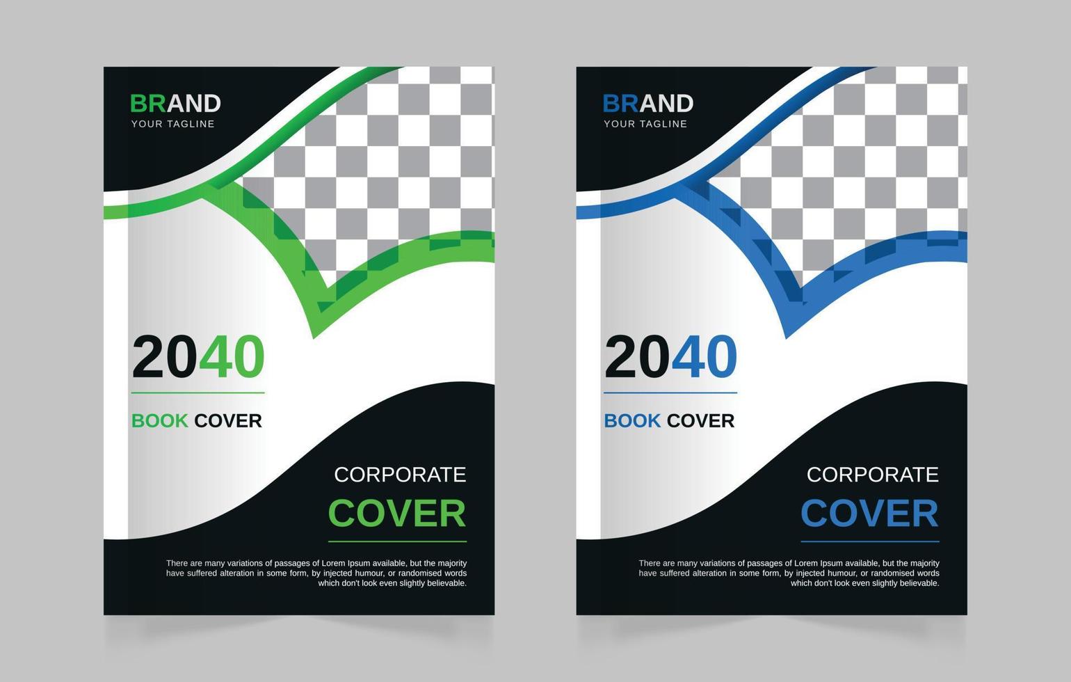 Professional corporate book cover design template a4 vector