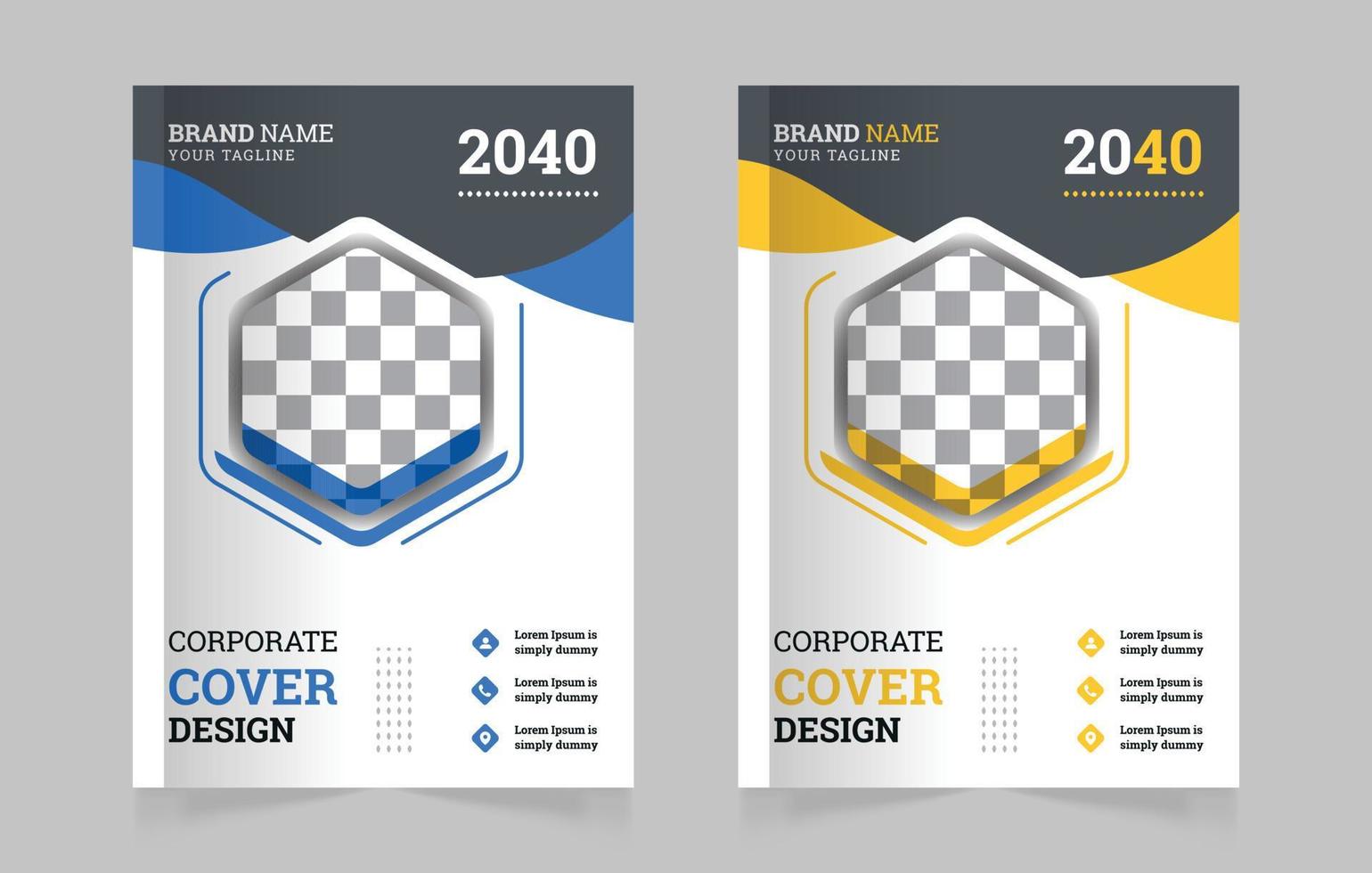 Professional corporate book cover design template a4 vector