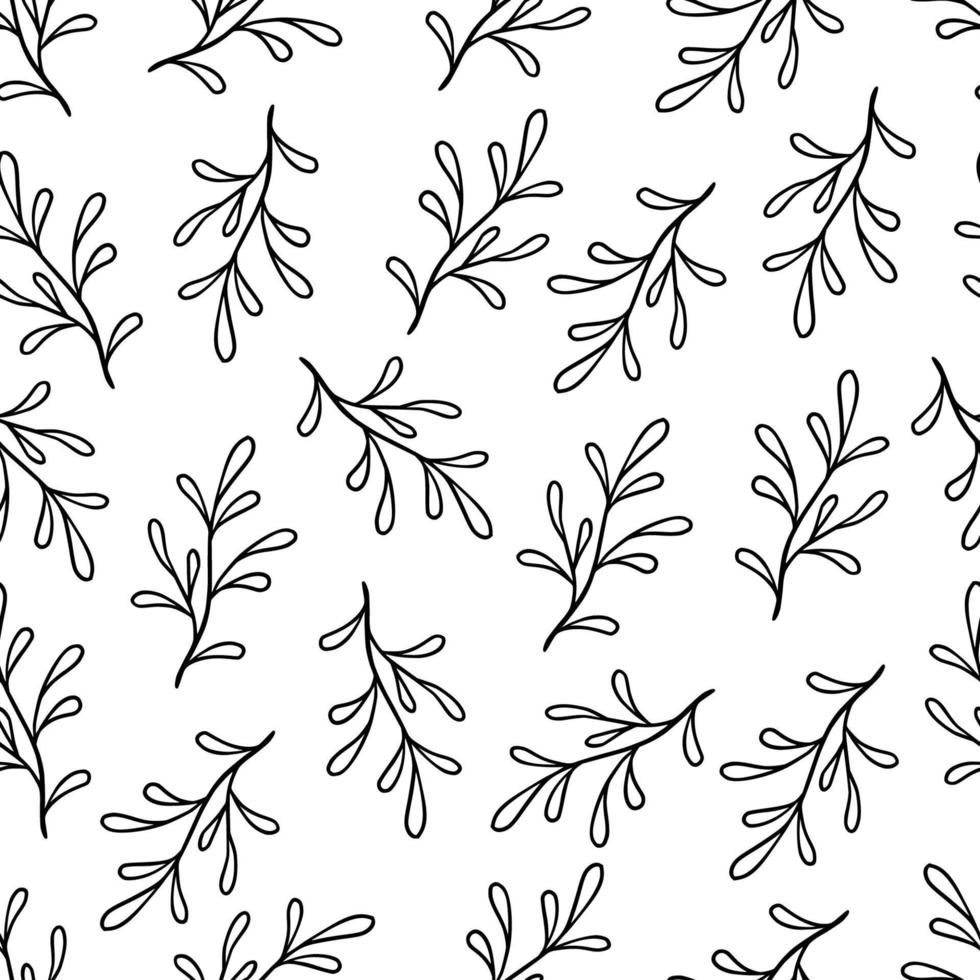 Hand drawn leaf seamless pattern vector