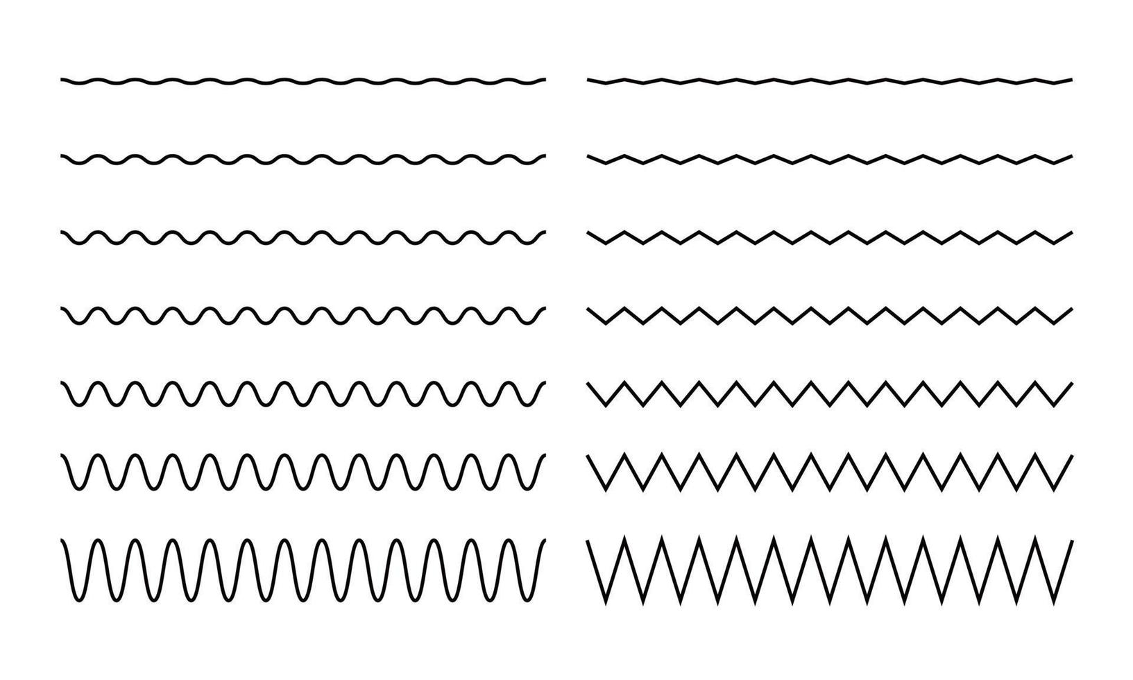 onda, zigzag, trazo de línea ondulada vector