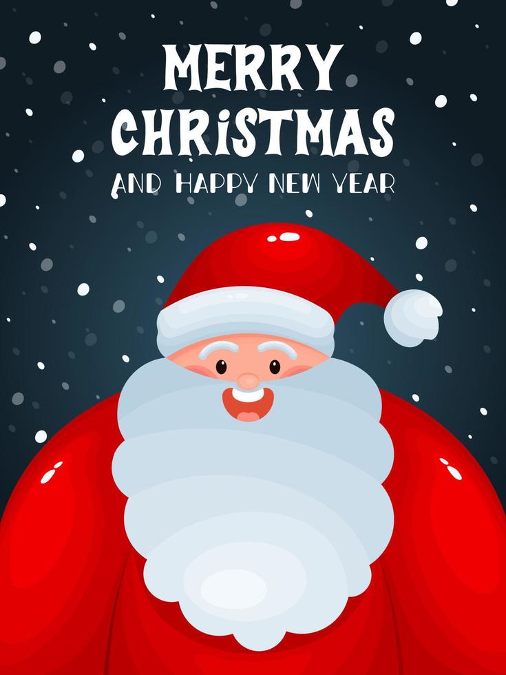 Santa claus. Merry Christmas greeting card vector