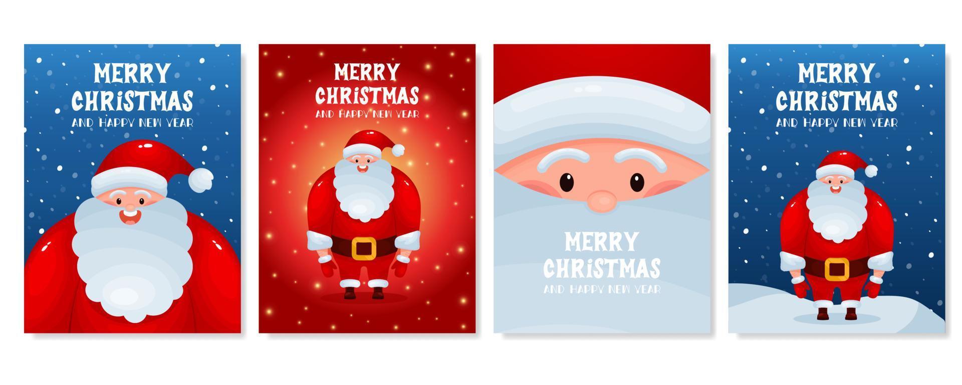 Set of Christmas cards vector