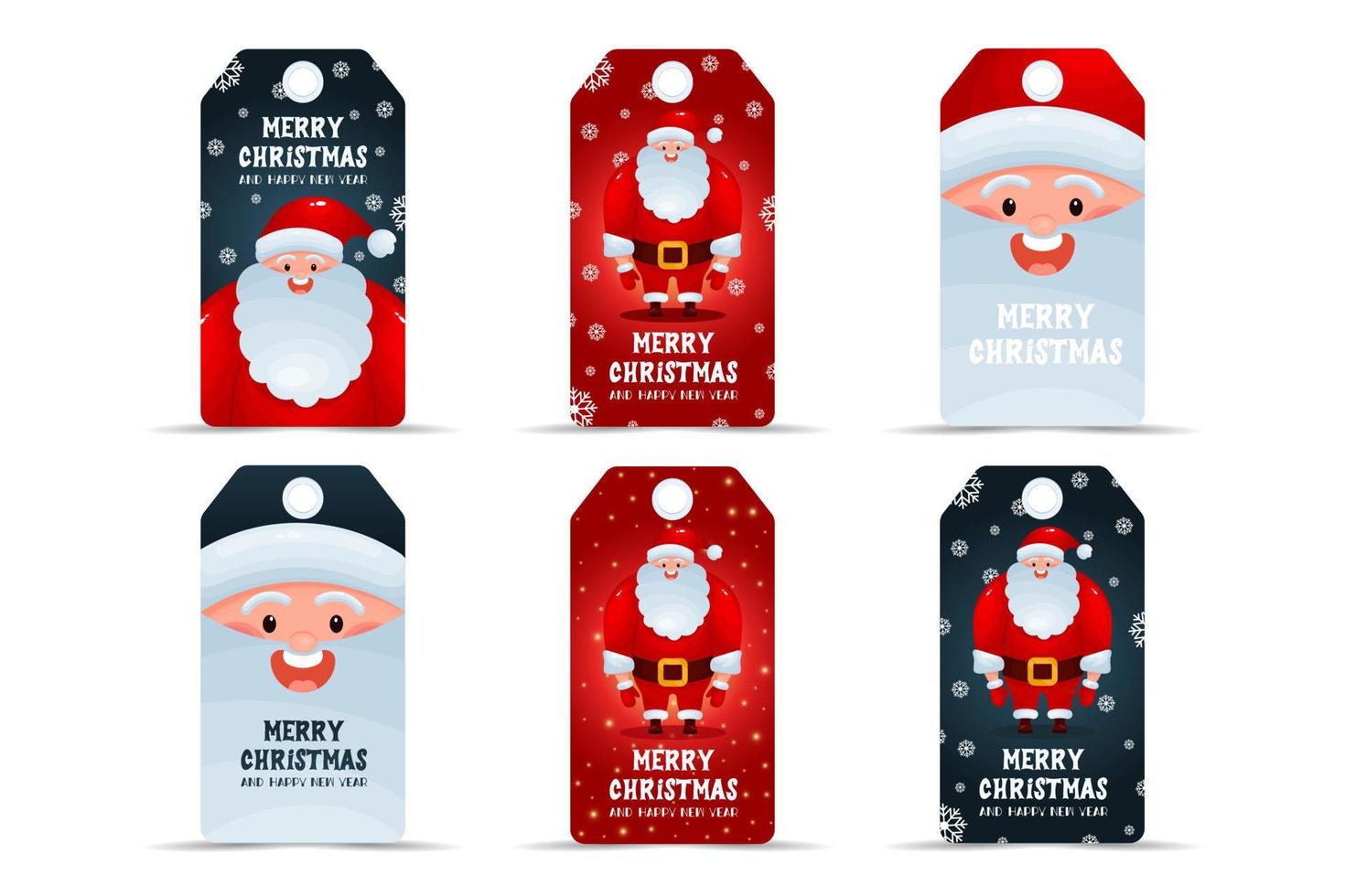 Set of new year and christmas tags vector