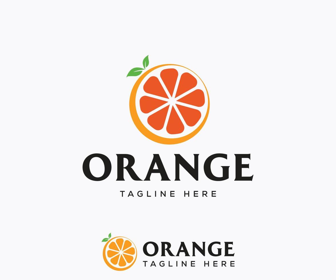 logo naranja fresco. diseños de logotipos de rodaja de naranja vector