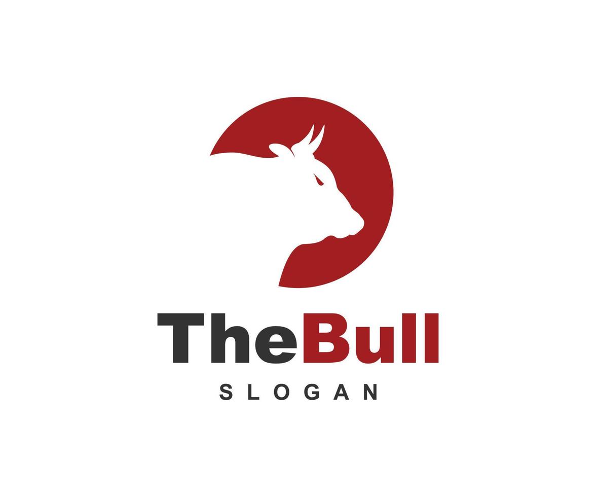 búfalo, vaca, buey, inspiración para el diseño del logo de la cabeza de toro vector