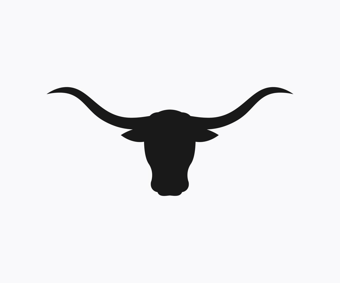 Longhorn Bull Head Silhouette Icon Vector Template