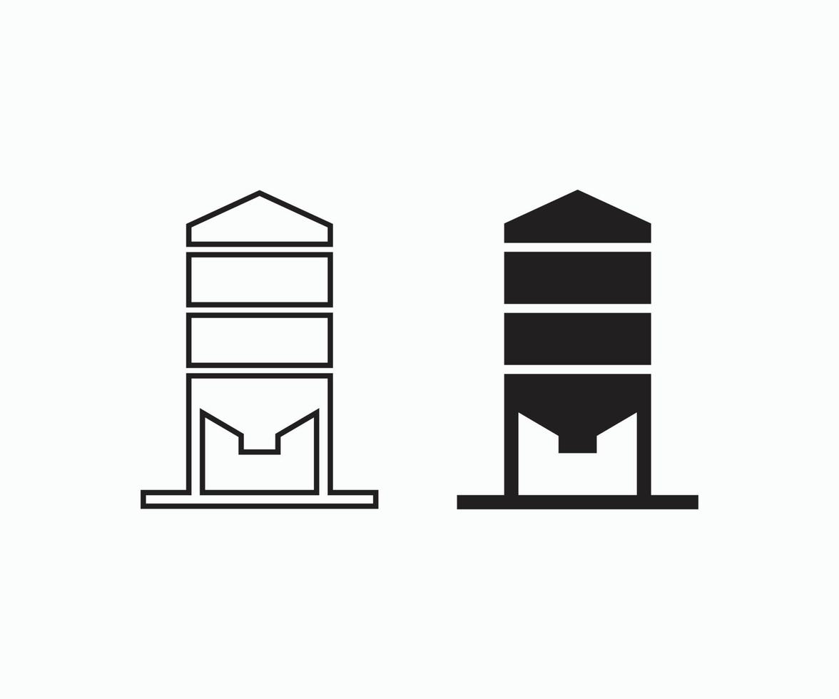 icono de vector de silo. icono de silo de contorno. icono de granero. icono de silo de la agricultura