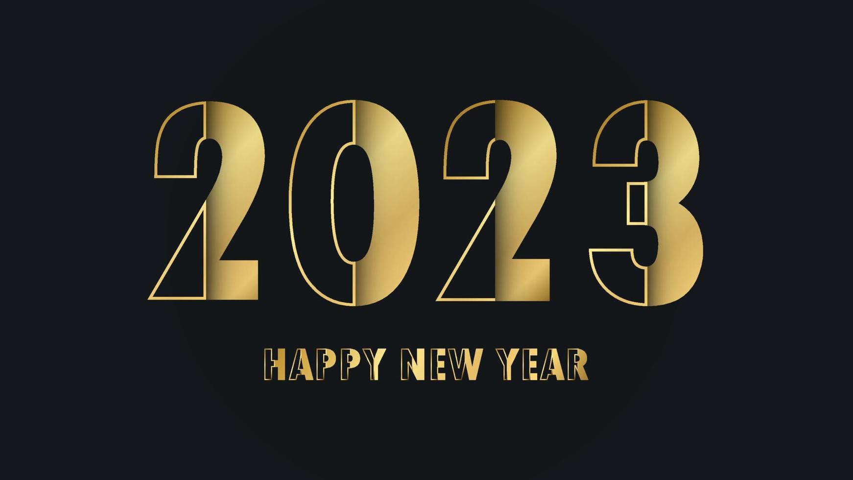 Happy New Year 2023. Luxury gold background Design. vector