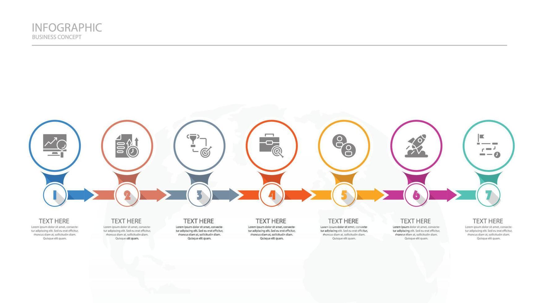 Process infographic with 7 steps, process or options. vector