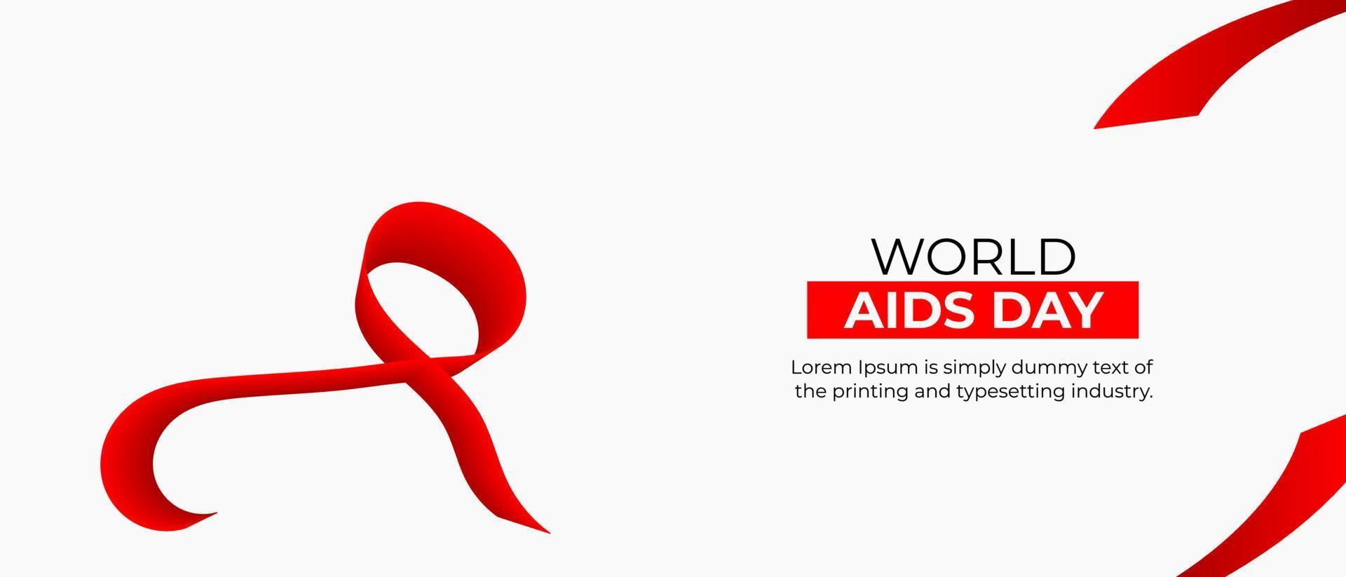 World AIDS Day Background. Red Support Ribbon background. World aids day and national HIV AIDS and aging awareness month with red ribbon vector