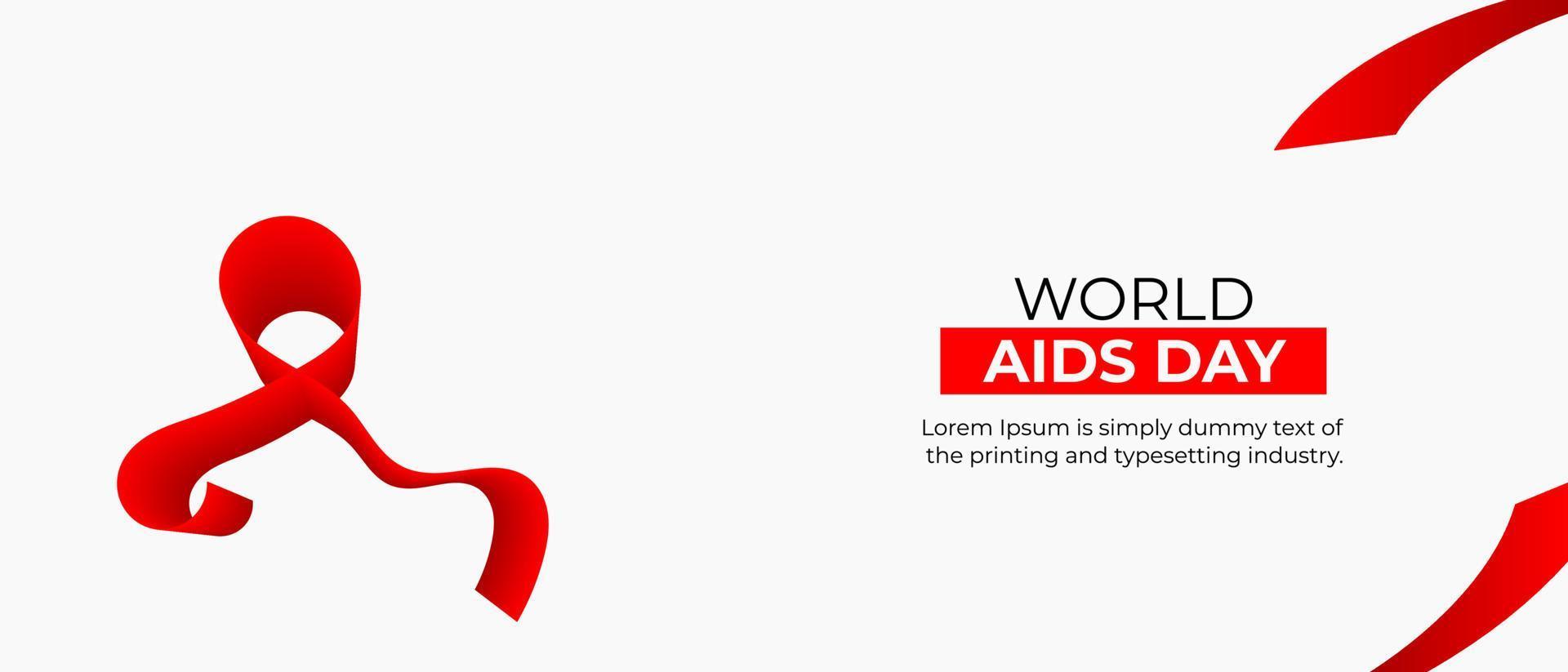 World AIDS Day Background. Red Support Ribbon background. World aids day and national HIV AIDS and aging awareness month with red ribbon vector