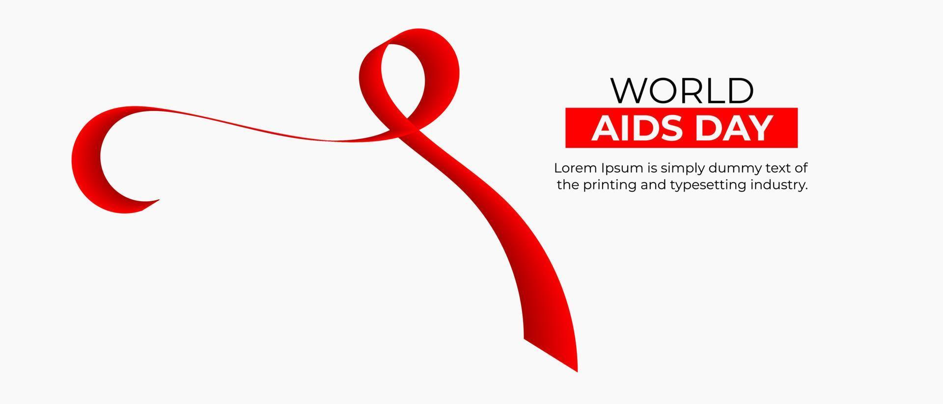World AIDS Day Background. Red Support Ribbon background. World aids day and national HIV AIDS and aging awareness month with red ribbon vector