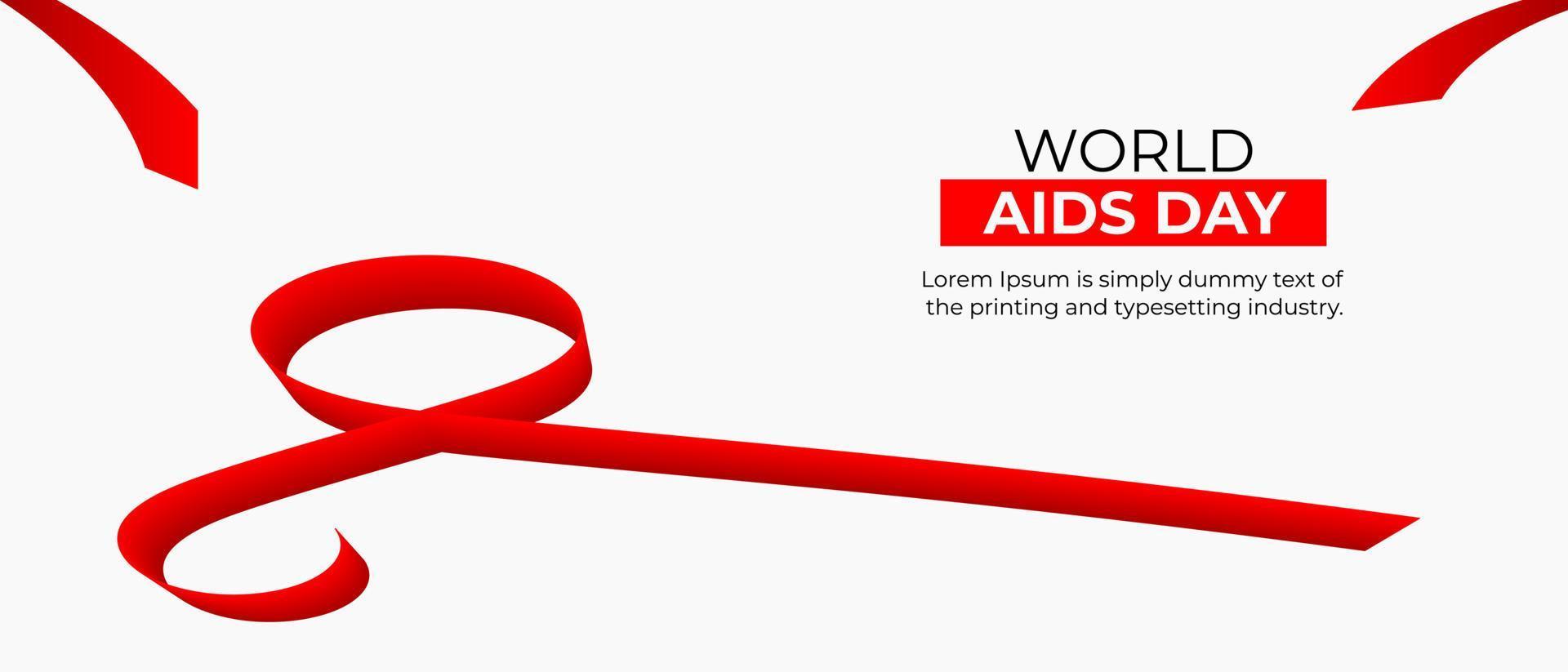 World AIDS Day Background. Red Support Ribbon background. World aids day and national HIV AIDS and aging awareness month with red ribbon vector