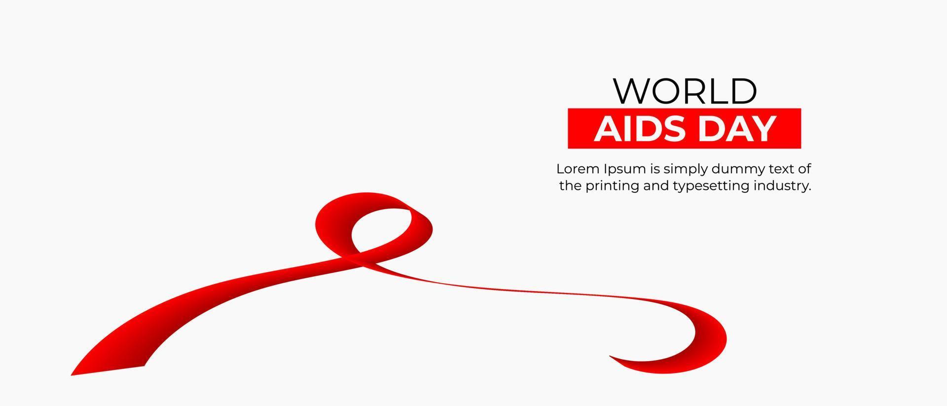 World AIDS Day Background. Red Support Ribbon background. World aids day and national HIV AIDS and aging awareness month with red ribbon vector
