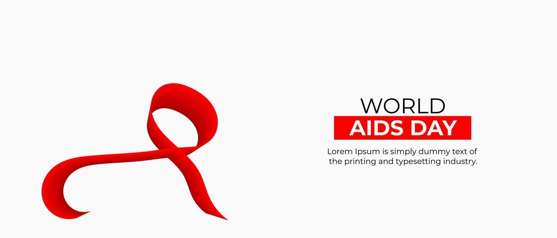 World AIDS Day Background. Red Support Ribbon background. World aids day and national HIV AIDS and aging awareness month with red ribbon vector