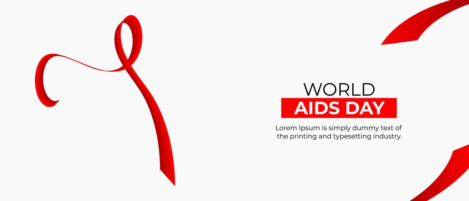 World AIDS Day Background. Red Support Ribbon background. World aids day and national HIV AIDS and aging awareness month with red ribbon vector