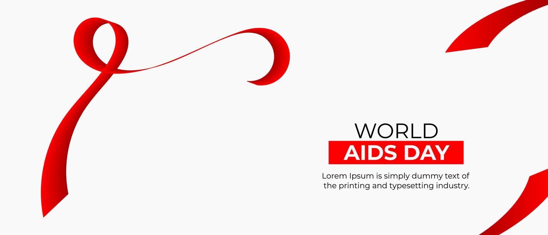 World AIDS Day Background. Red Support Ribbon background. World aids day and national HIV AIDS and aging awareness month with red ribbon vector