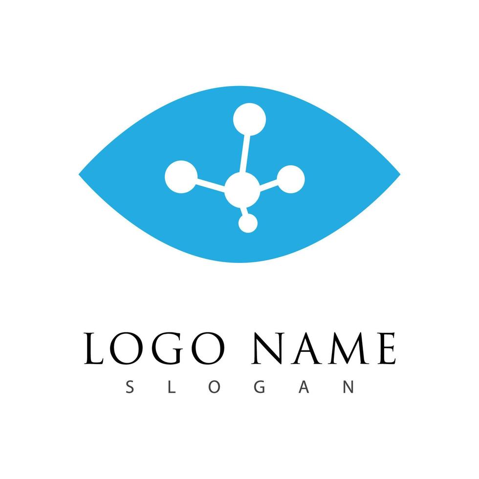 identidad de marca diseño de logotipo de vector de cuidado ocular corporativo