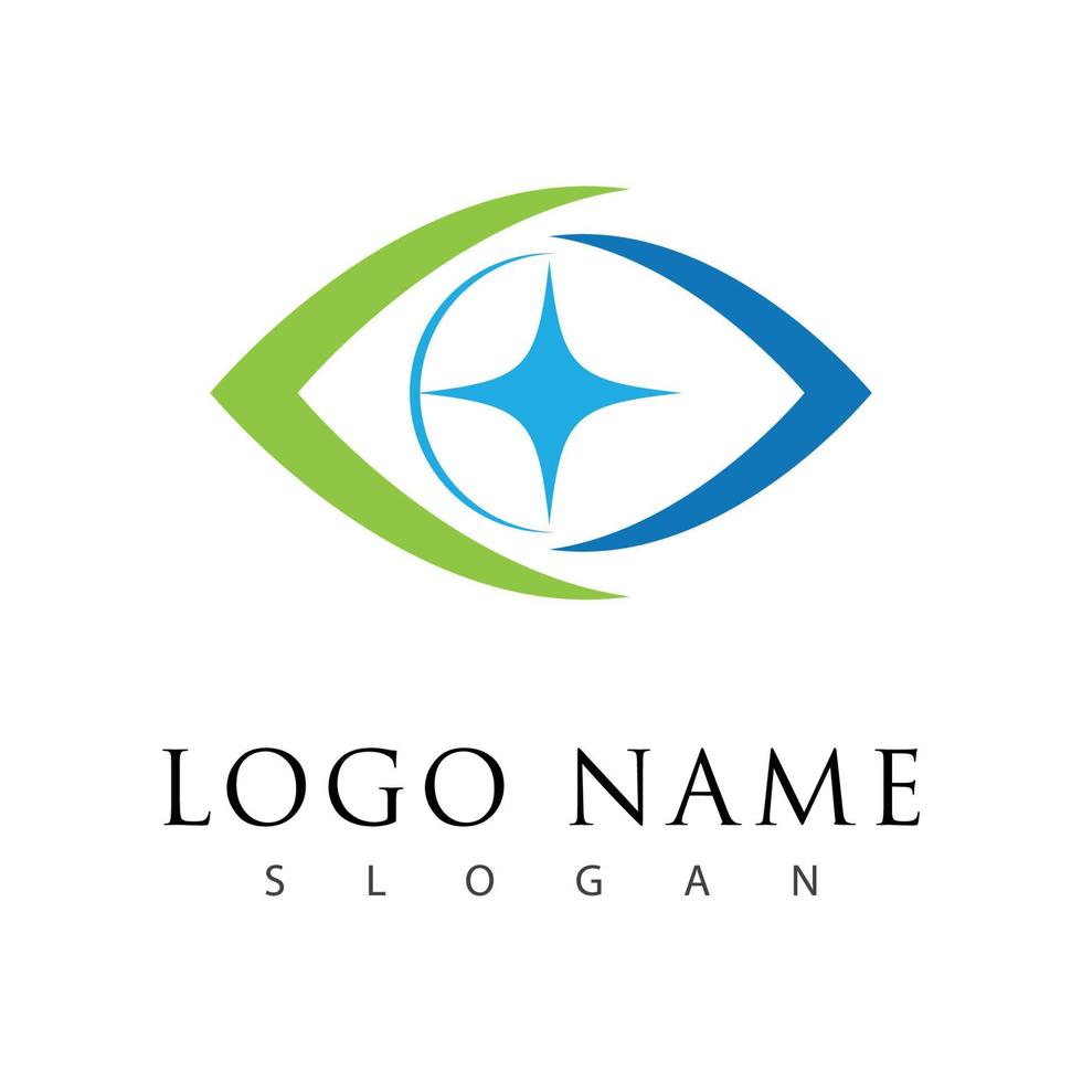 identidad de marca diseño de logotipo de vector de cuidado ocular corporativo