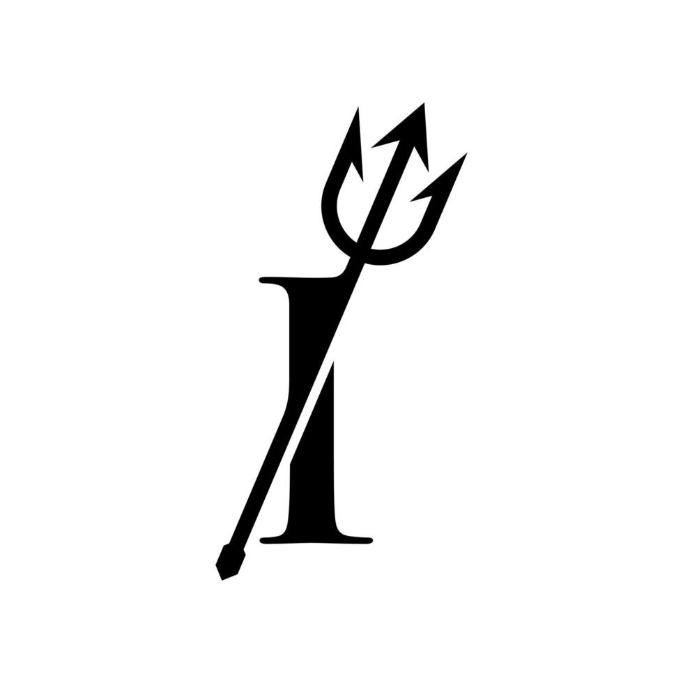 Initial I Trident Logo vector