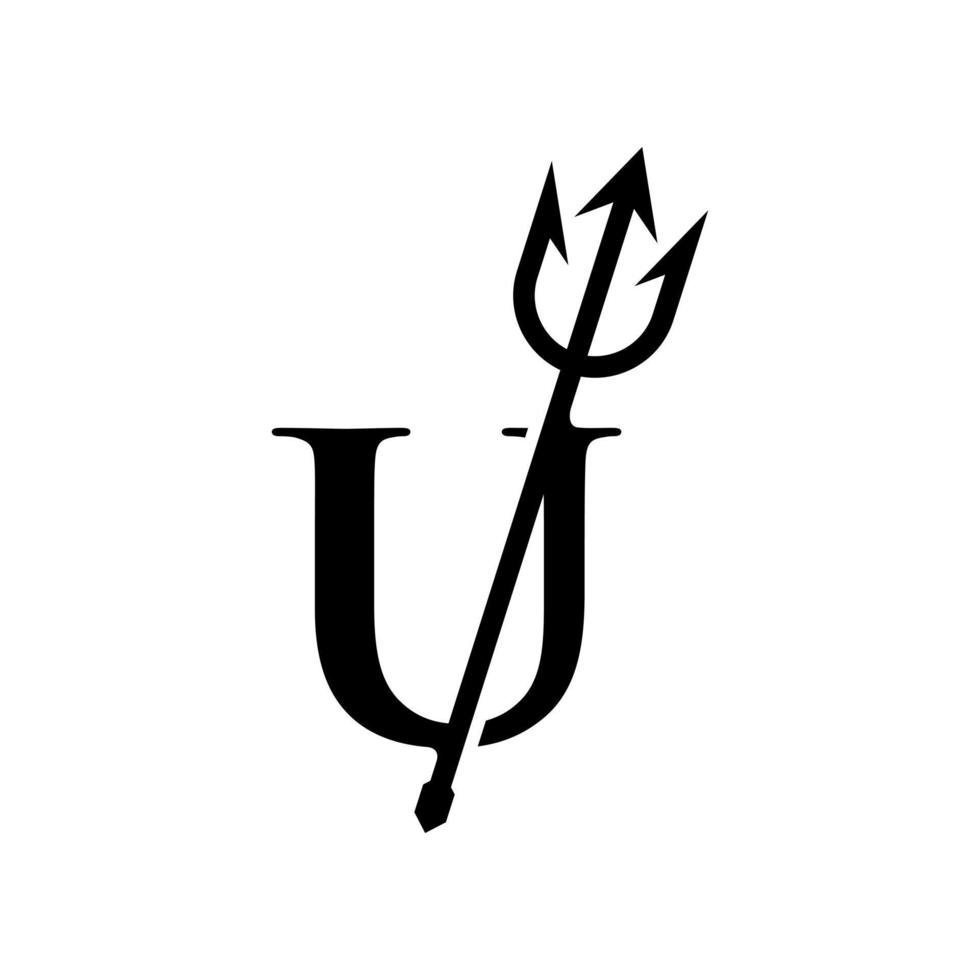logotipo inicial de u tridente vector