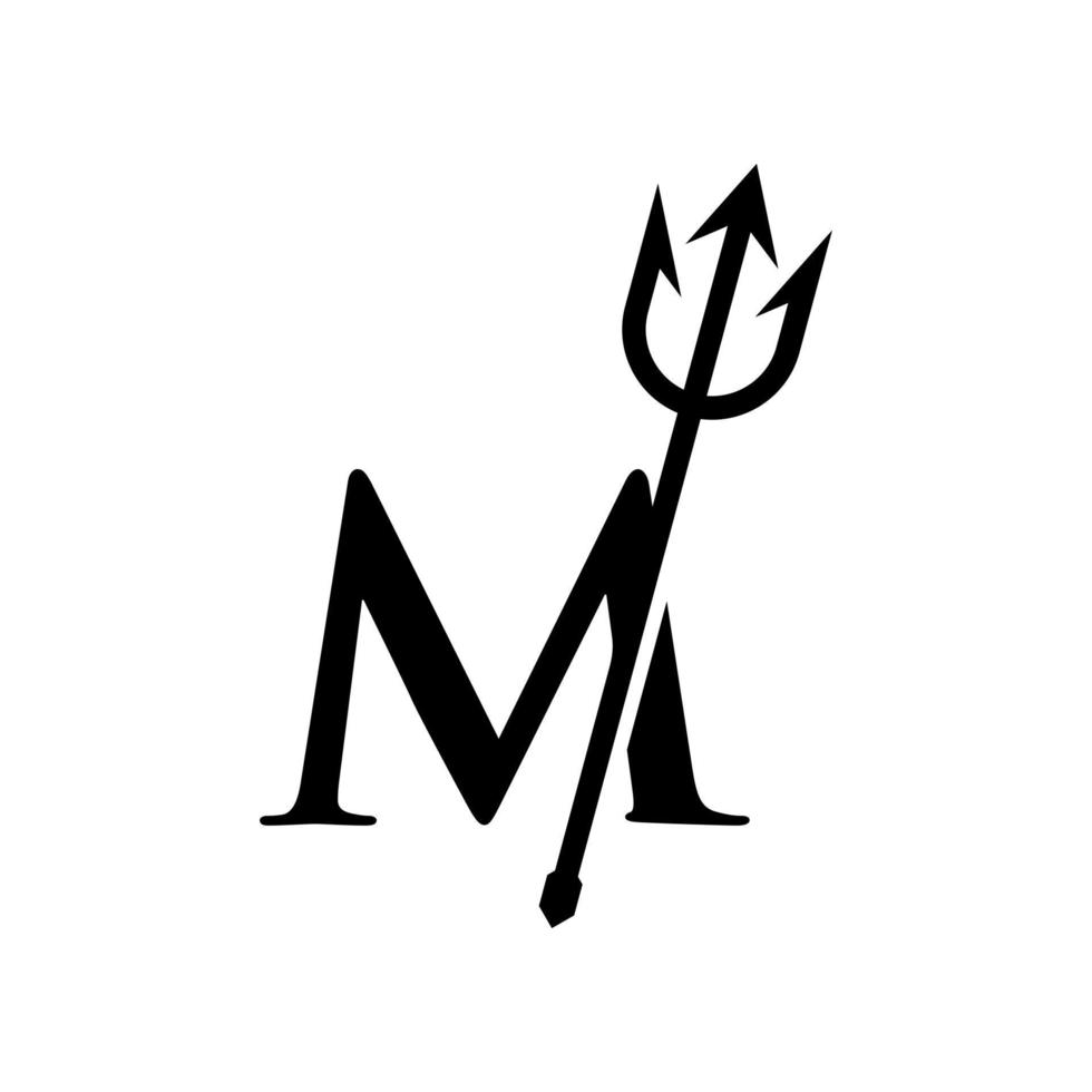 Initial M Trident Logo vector