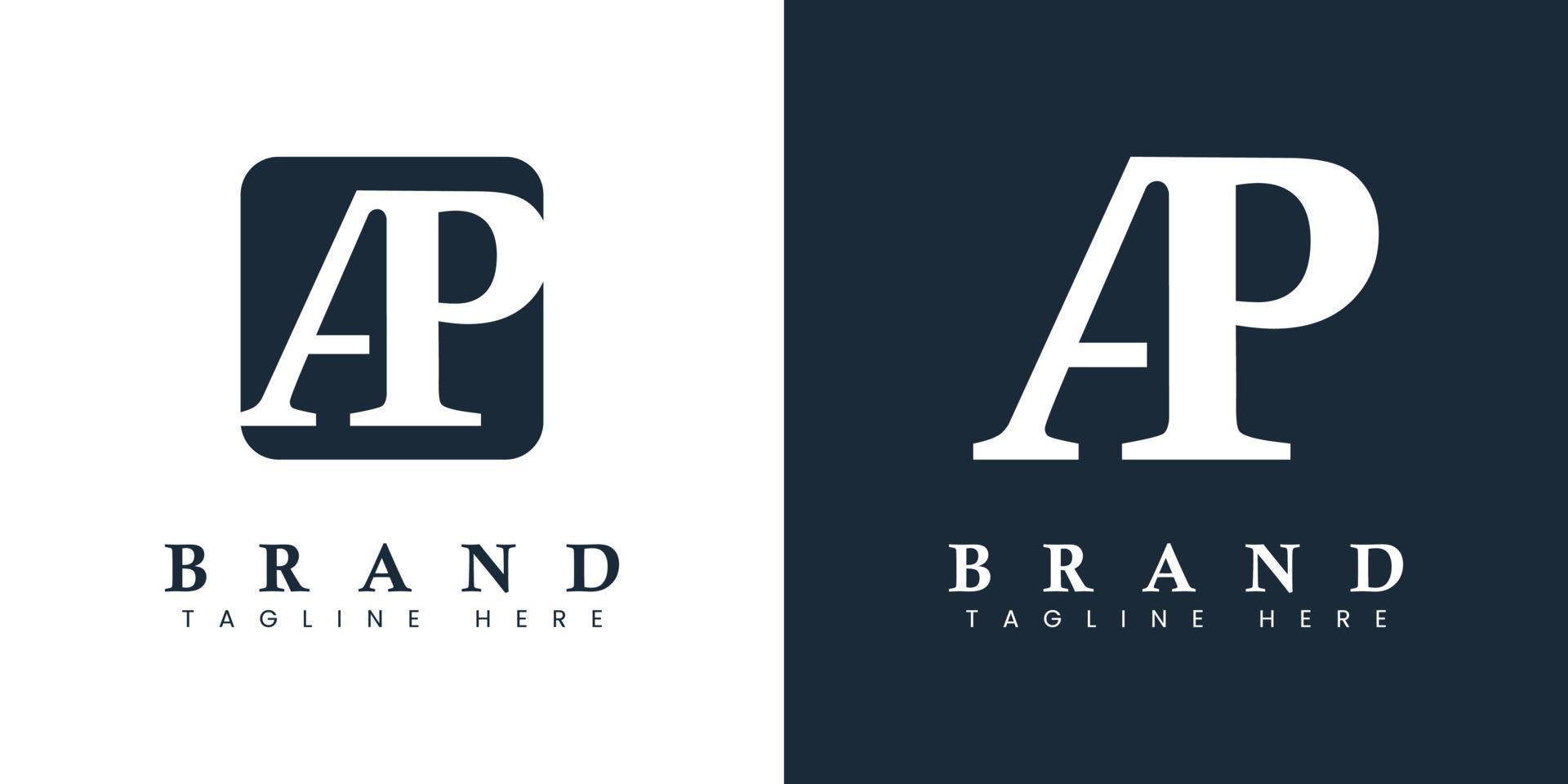 Modern and simple Letter AP Logo, suitable for any business with AP or PA initials. vector