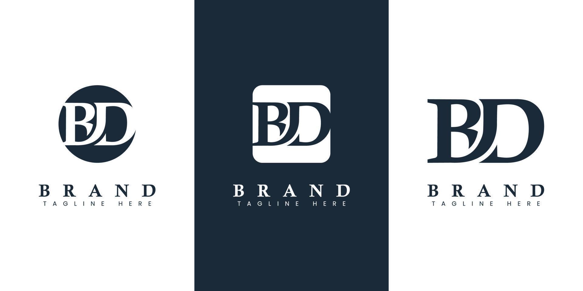 Modern and simple Letter BD Logo, suitable for any business with BC or DB initials. vector