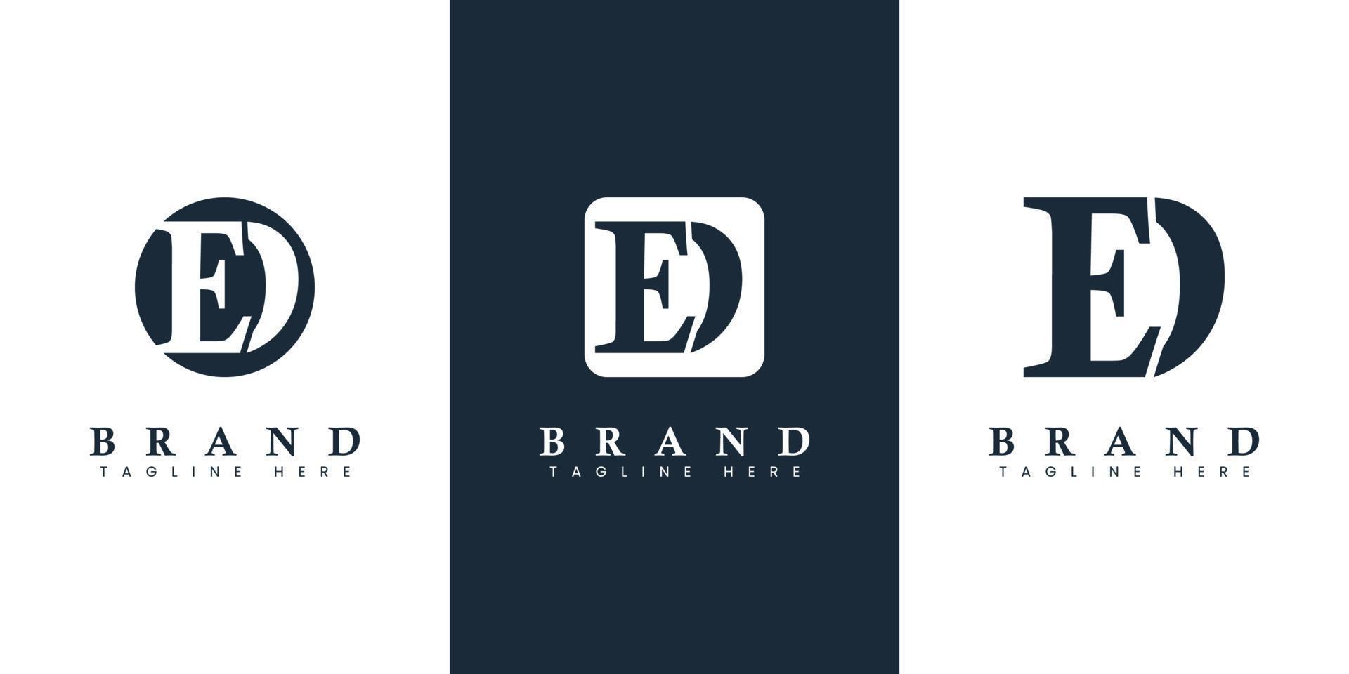 Modern and simple Letter ED Logo, suitable for any business with ED or DE initials. vector