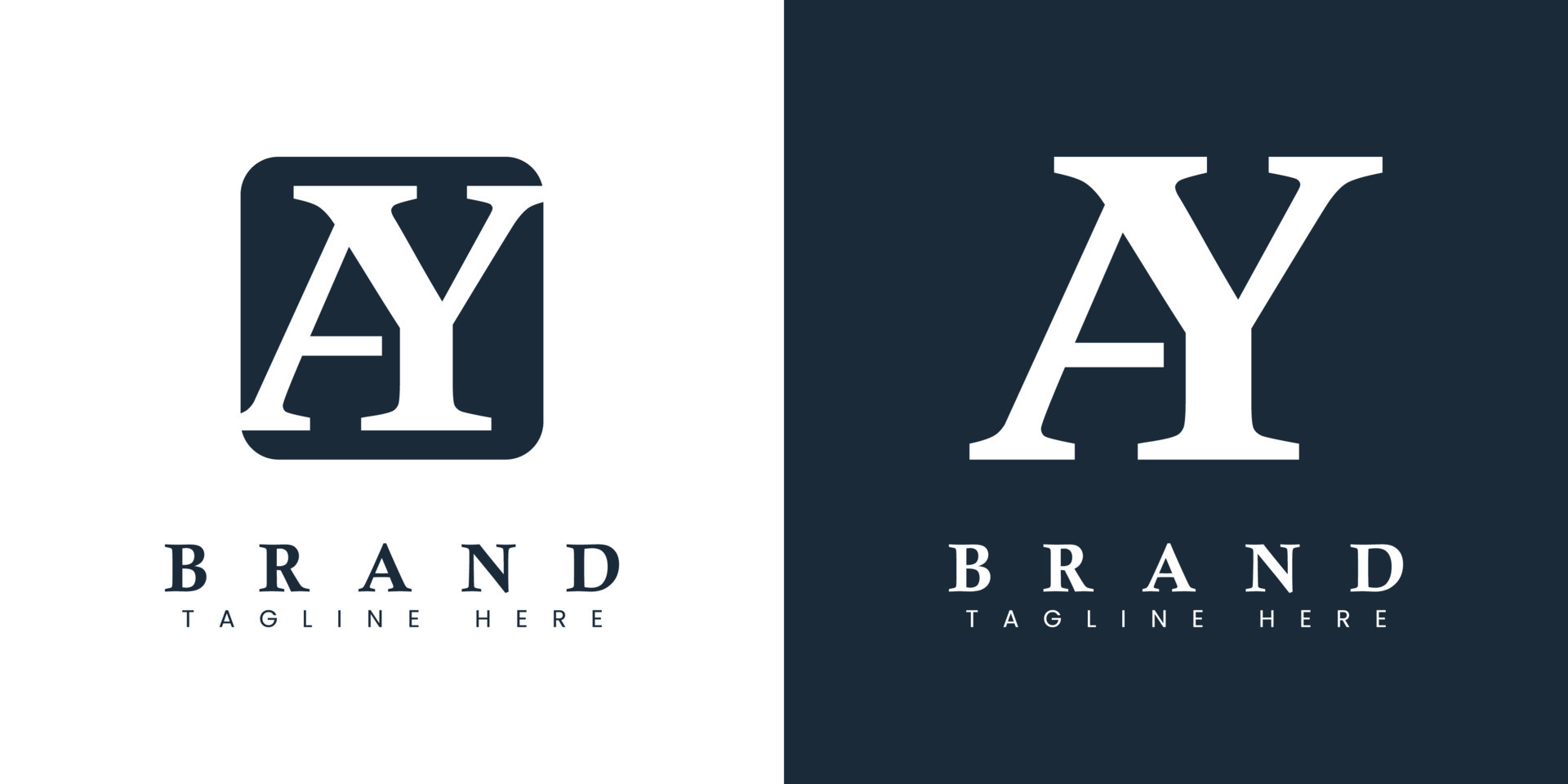 logotipo moderno y sencillo de la letra ay, adecuado para cualquier