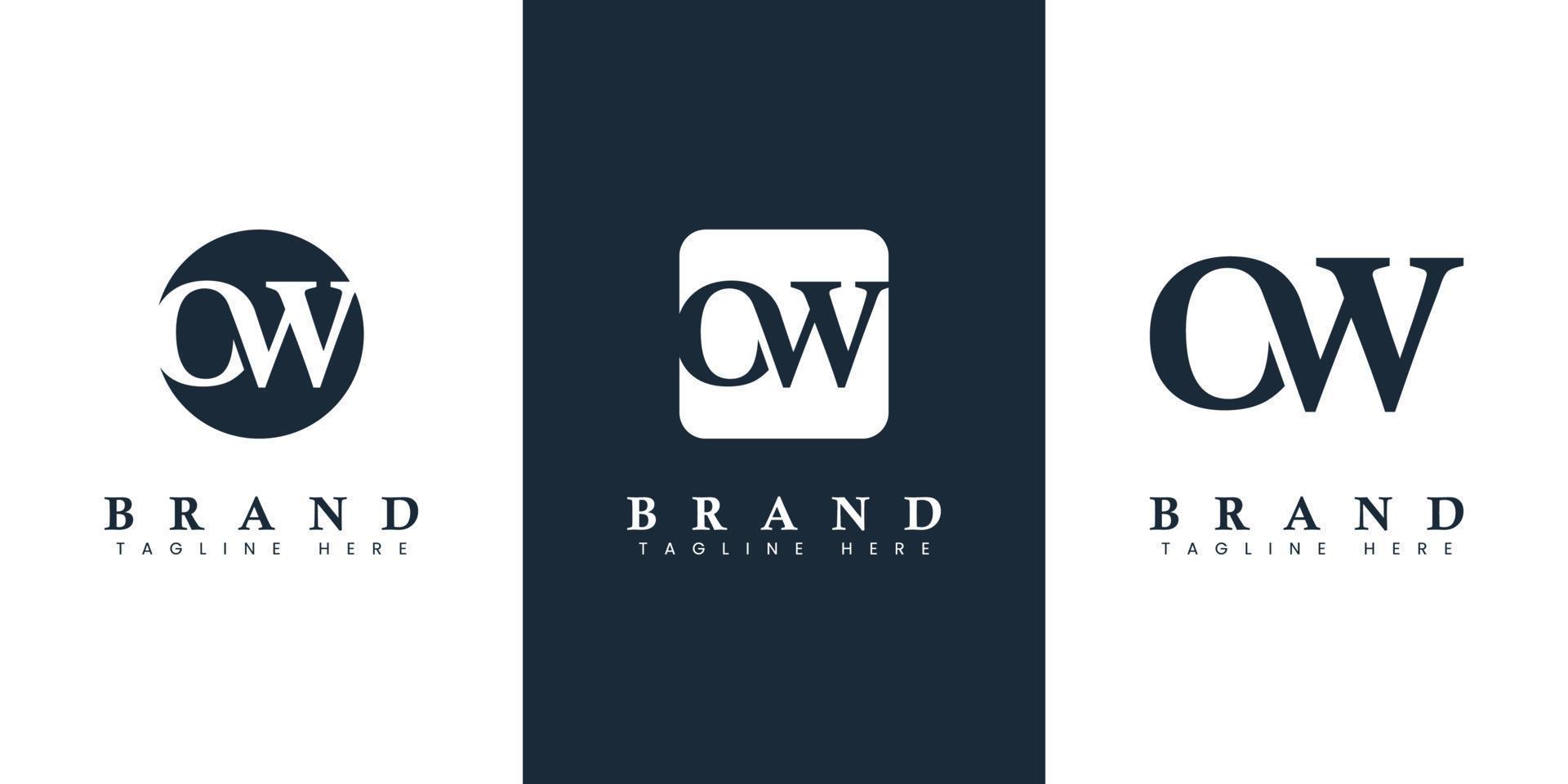 Modern and simple Letter OW Logo, suitable for any business with OW or WO initials. vector