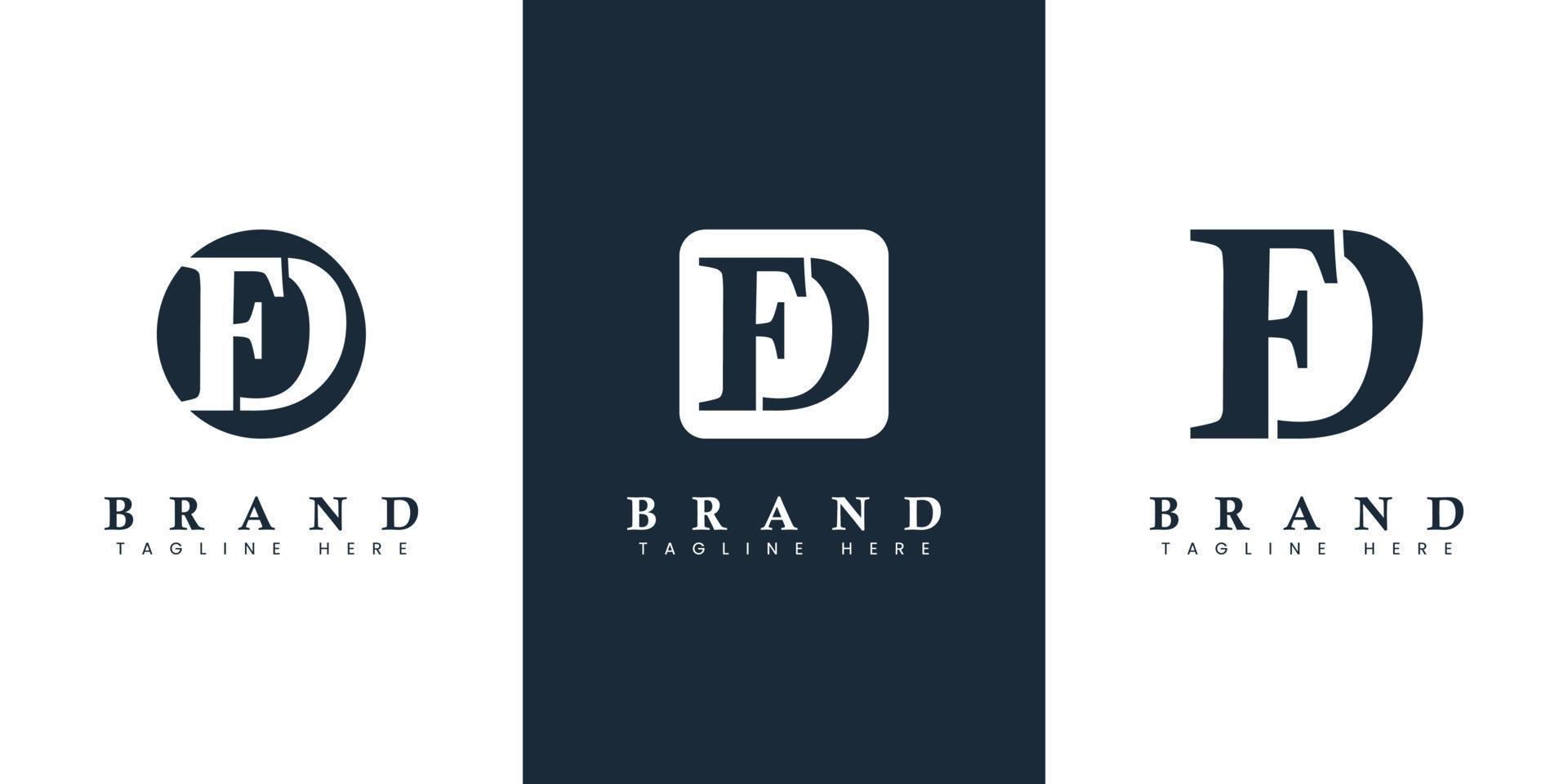 Modern and simple Letter FD Logo, suitable for any business with FD or DF initials. vector