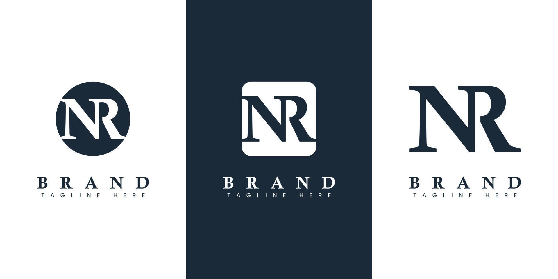 Modern and simple Letter NR Logo, suitable for any business with NR or RN initials. vector