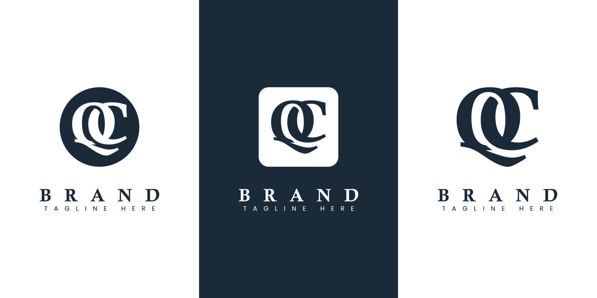 Modern and simple Letter QC Logo, suitable for any business with QC or CQ initials. vector