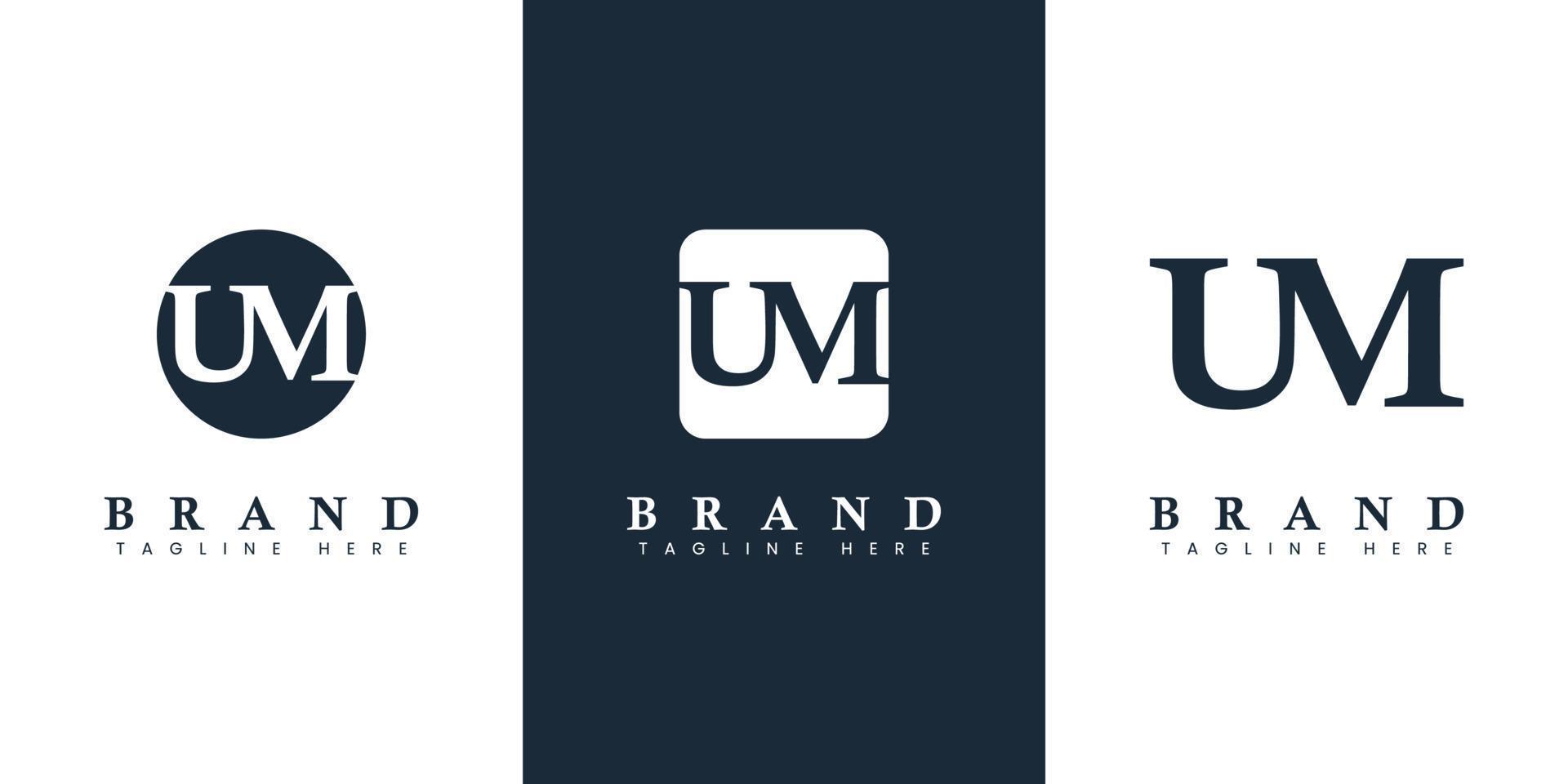 Modern and simple Letter UM Logo, suitable for any business with UM or MU initials. vector