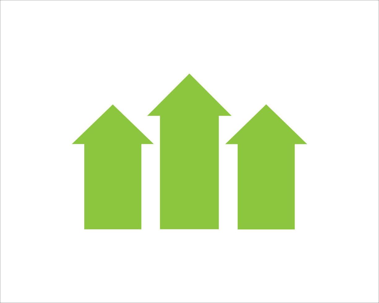 Vector green arrows up icon. Upload icon. upgrade sign. growth symbol. pointing arrow.